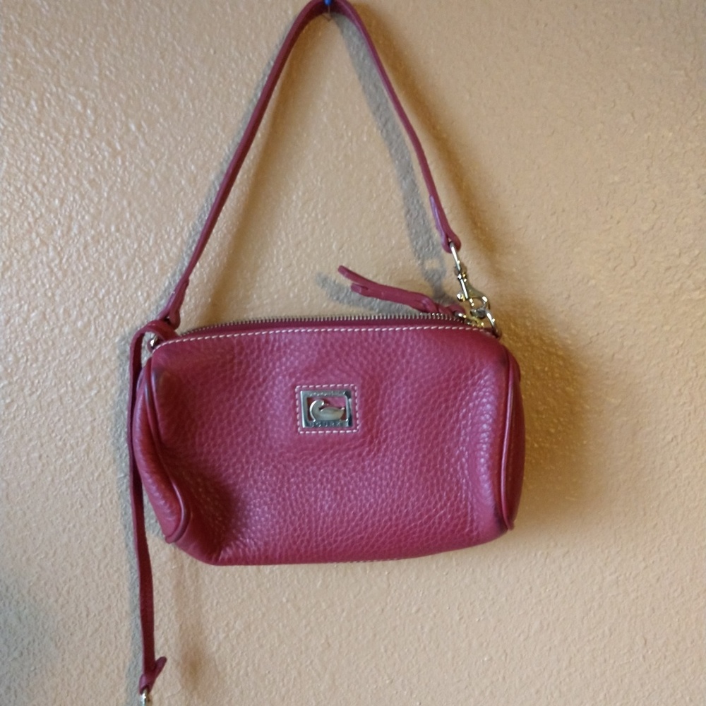 Dooney Bourke red leather mini barrel purse